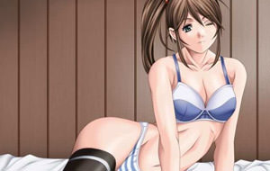 Hentai lésbico: Escena de “Bible Black”